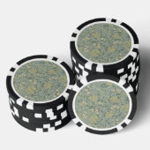 William Morris Jasmine Blue Green Botanic Art Pokerchips (Stapel)