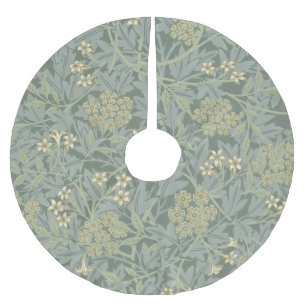 William Morris Jasmine Blue Green Botanic Art Polyester Weihnachtsbaumdecke