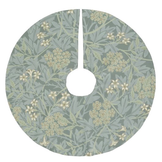 William Morris Jasmine Blue Green Botanic Art Polyester Weihnachtsbaumdecke (Vorderseite)