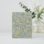 William Morris Jasmine Blue Green Botanic Art Postkarte (Stehend Vorderseite)