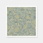 William Morris Jasmine Blue Green Botanic Art Serviette (Vorderseite)