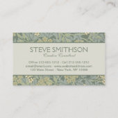 William Morris Jasmine Blue Green Botanic Art Visitenkarte (Rückseite)