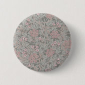 William Morris Jasmine Blume Pattern Button (Vorderseite)