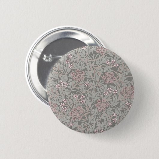 William Morris Jasmine Blume Pattern Button (Vorne & Hinten)