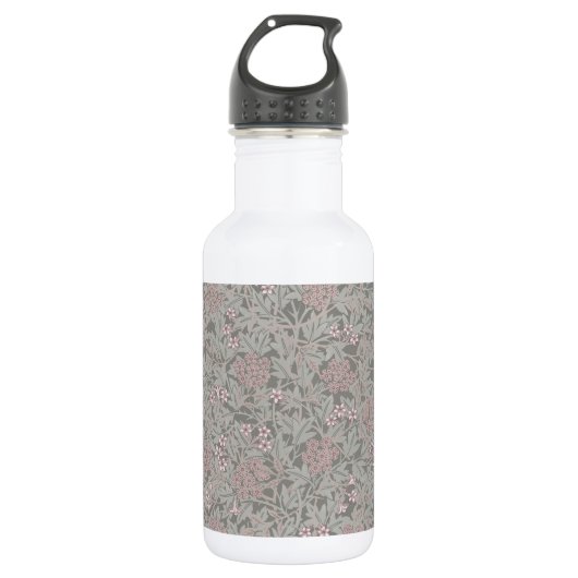 William Morris Jasmine Blume Pattern Edelstahlflasche (Vorderseite)