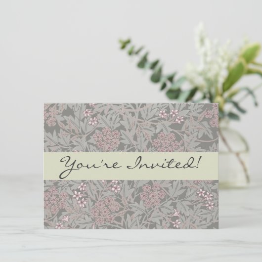 William Morris Jasmine Blume Pattern Einladung (Stehend Vorderseite)