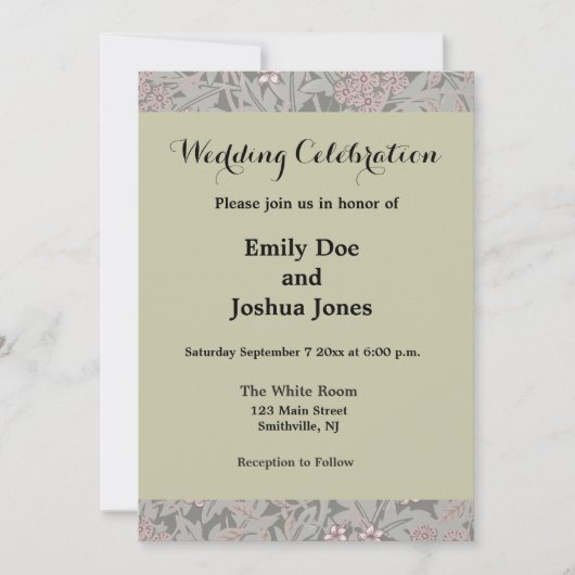 William Morris Jasmine Blume Pattern Einladung (Vorderseite)