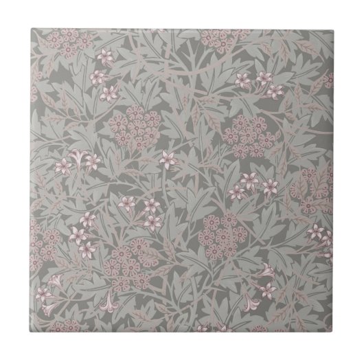 William Morris Jasmine Blume Pattern Fliese (Vorderseite)