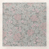 William Morris Jasmine Blume Pattern Glasuntersetzer (Vorderseite)