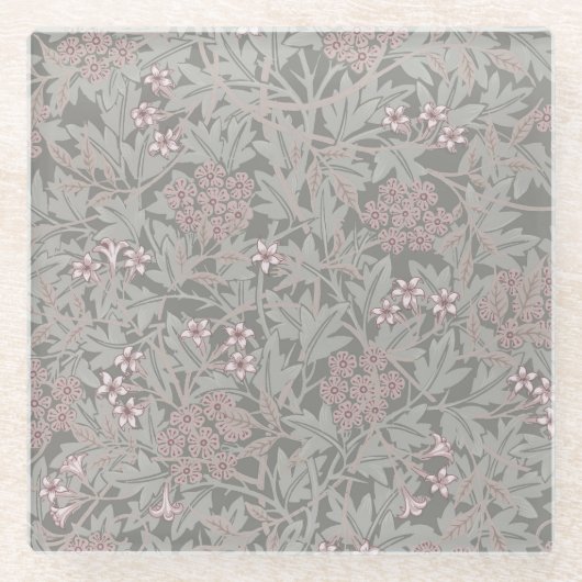 William Morris Jasmine Blume Pattern Glasuntersetzer (Vorderseite)