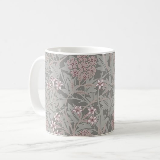 William Morris Jasmine Blume Pattern Kaffeetasse (Vorderseite Links)