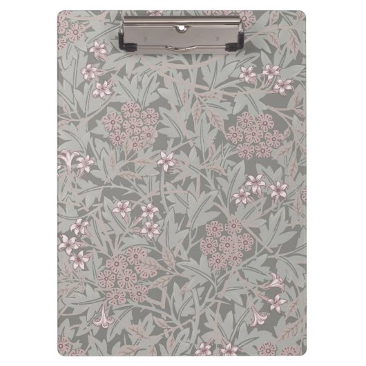 William Morris Jasmine Blume Pattern Klemmbrett (Vorderseite)