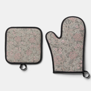 William Morris Jasmine Blume Pattern Ofenhandschuh & Topflappen-Set