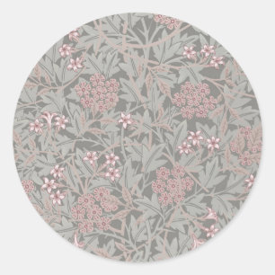 William Morris Jasmine Blume Pattern Runder Aufkleber