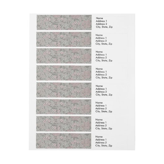 William Morris Jasmine Blume Pattern Rundum-Adressaufkleber (Bogen)