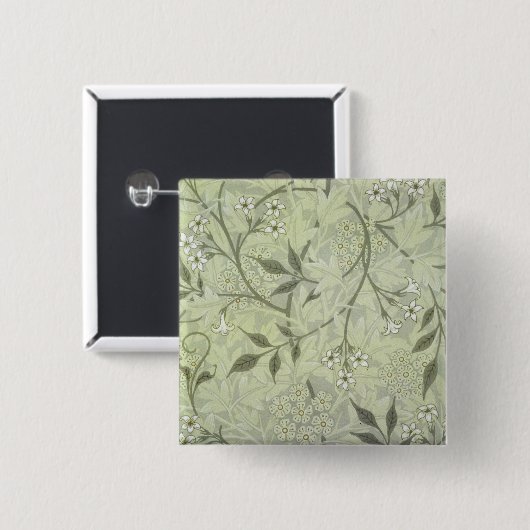 William Morris Jasmine Blume Wallpaper Art Button (Vorne & Hinten)