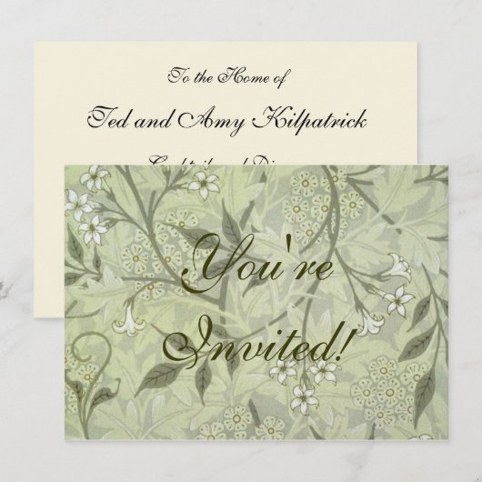 William Morris Jasmine Botanical Einladung (Vorne/Hinten)