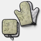 William Morris Jasmine Botanical Ofenhandschuh & Topflappen-Set (Vorderseite/Rückseite)
