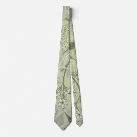 William Morris Jasmine Botanische Vintage Antiquit Krawatte (Vorderseite)