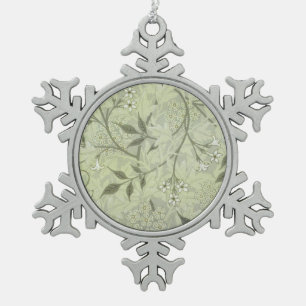 William Morris Jasmine Botanische Vintage Antiquit Schneeflocken Zinn-Ornament
