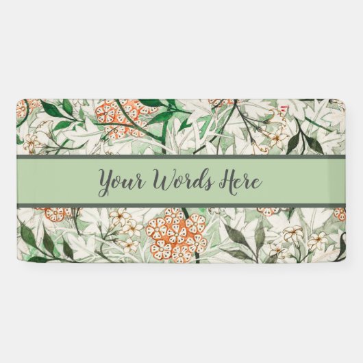 William Morris Jasmine Garden Blume Classic Banner (Horizontal)