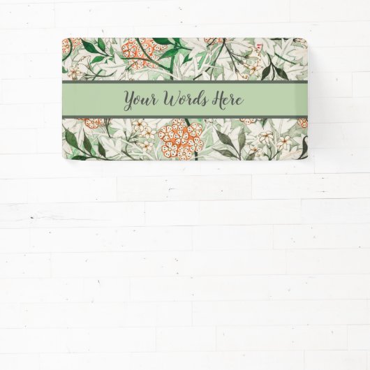 William Morris Jasmine Garden Blume Classic Banner (InSitu)
