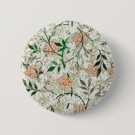 William Morris Jasmine Garden Blume Classic Button (Vorderseite)