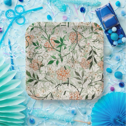 William Morris Jasmine Garden Blume Classic Pappteller (Party)