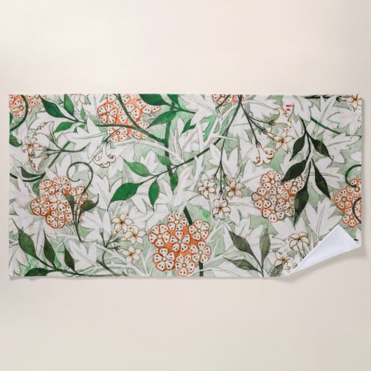 William Morris Jasmine Garden Blume Classic Strandtuch (Vorderseite)