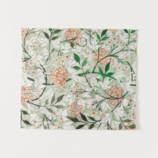William Morris Jasmine Garden Blume Classic Wandteppich (Vorderseite (Horizontal))