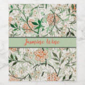 William Morris Jasmine Garden Blume Classic Weinetikett (Einzelnes Label)