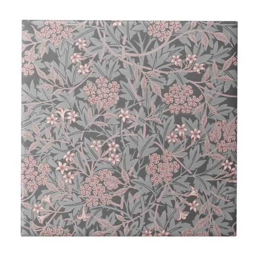 William * Morris Jasmine Pink und Grau Fliese (Vorderseite)