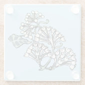 William Morris Jasmine und Blätter Pattern Glasuntersetzer (Rückseite)