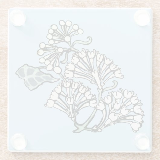 William Morris Jasmine und Blätter Pattern Glasuntersetzer (Rückseite)