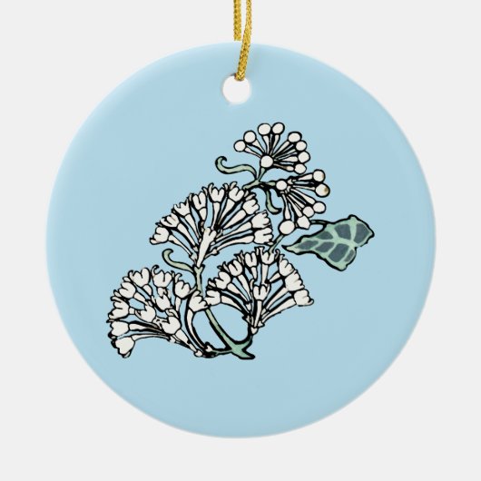 William Morris Jasmine und Blätter Pattern Keramik Ornament (Vorne)