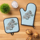 William Morris Jasmine und Blätter Pattern Ofenhandschuh & Topflappen-Set (Oben Unten)