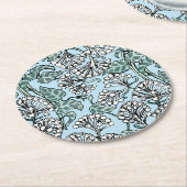 William Morris Jasmine und Blätter Pattern Runder Pappuntersetzer (Angewinkelt)