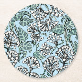 William Morris Jasmine und Blätter Pattern Runder Pappuntersetzer (Vorderseite)