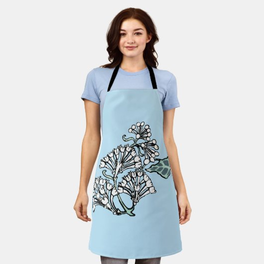 William Morris Jasmine und Blätter Pattern Schürze (Getragen)