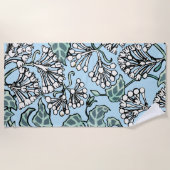 William Morris Jasmine und Blätter Pattern Strandtuch (Vorderseite)
