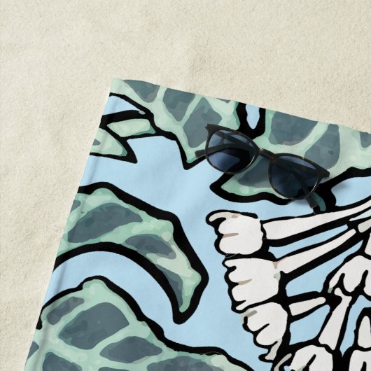 William Morris Jasmine und Blätter Pattern Strandtuch (Beispiel)