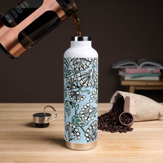 William Morris Jasmine und Blätter Pattern Trinkflasche (Kaffee)