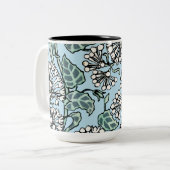 William Morris Jasmine und Blätter Pattern Zweifarbige Tasse (Vorderseite Links)