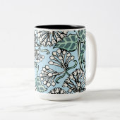 William Morris Jasmine und Blätter Pattern Zweifarbige Tasse (VorderseiteRechts)