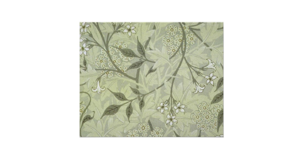 William Morris Jasmine Wallpaper Poster Zazzle.de