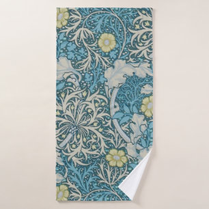 William Morris, Jugendstil-Muster, Algen, Blau, f Badehandtuch