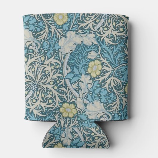 William Morris, Jugendstil-Muster, Algen, Blau,f Dosenkühler (Rückseite)