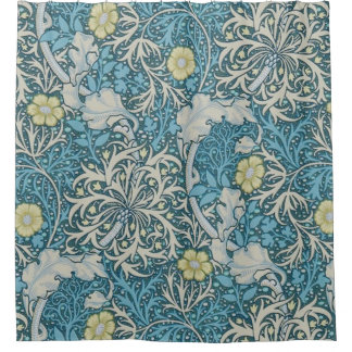 William Morris, Jugendstil-Muster, Algen, Blau,f Duschvorhang