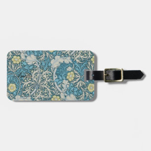 William Morris, Jugendstil-Muster, Algen, Blau,f Gepäckanhänger