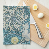 William Morris, Jugendstil-Muster, Algen, Blau, f Geschirrtuch (Viertel Falte)